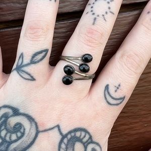 Vintage Navajo Onyx Ring (Engraved)